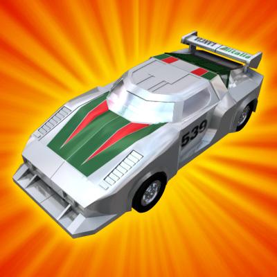 3D Model of Transforming Robot Race Car - 3D Render 2